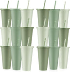 Skylety 24 Pcs Sage Green Plastic Cups by Skylety