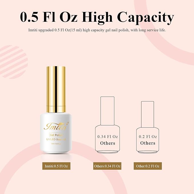 Imtiti Gel Nail Polish, 1 Pcs 0.5 Fl Oz White Nude Gel Polish Soak Off LED U V Nail Gel Polish Neutral Gel Nail Polish DIY Nail Art Starter Manicure Salon Gel Nail Kit for Women Girls