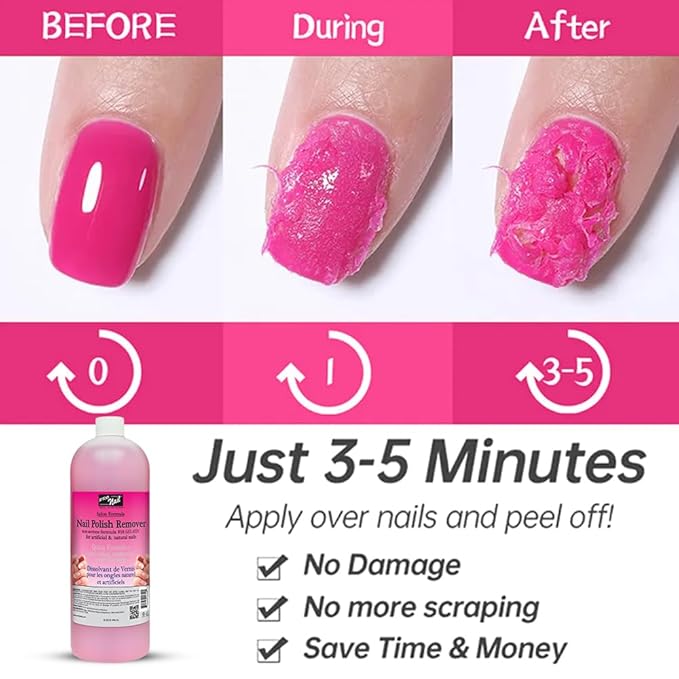 PRONAIL - Non-Acetone Nail Polish Remover, Professional, Maximum Strength, 32 Oz