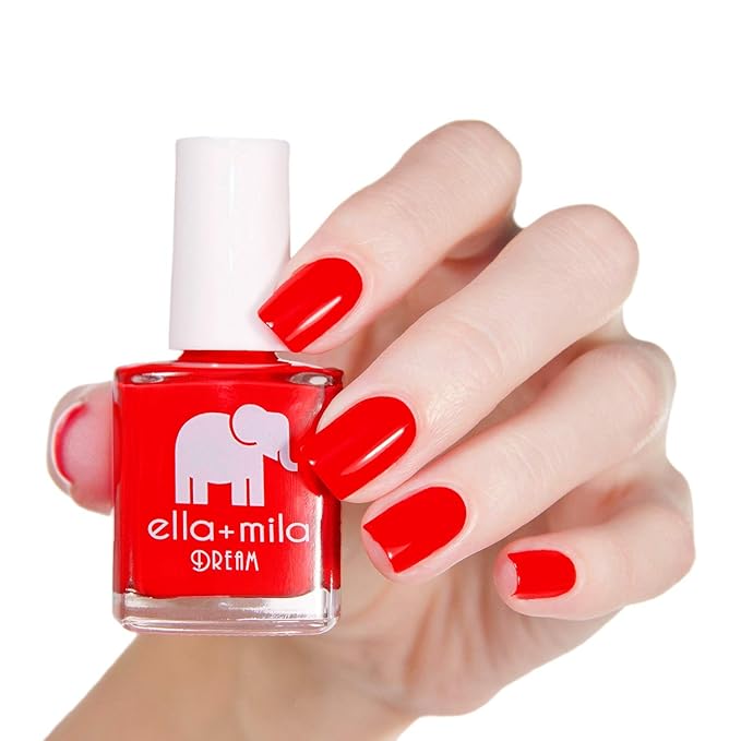 ella+mila Professional, Quick Dry, Long-Lasting & Chip-Resistant Red Nail Polishes (Kiss Kiss - 0.45 fl oz)