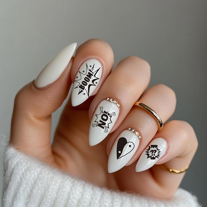 PH PandaHall 3pcs Comic Text Nail Stamping Plates, Retro Avatar Snake Rose Skull Nail Stamper Nail Art Stencils Print Nail Stencils Stainless Steel Nail Image Plate for Nail Art Design Manicure Salon