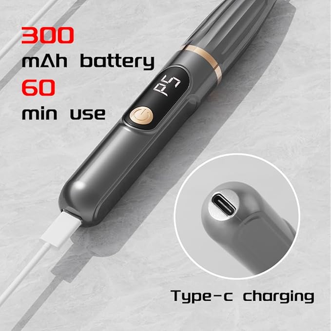 Cordless Electric Nail Drill 35000RPM Rechargeable Portable Nail File Kit for Acrylic & Gel Nails, Professional Manicure Pedicure Buffer Tool for Home & Salon (Gray)
