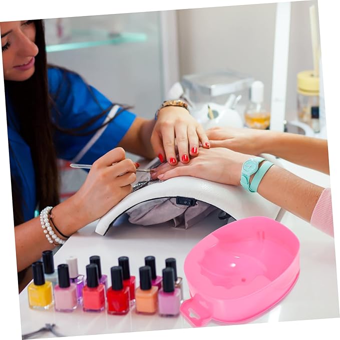2pcs Nail Soaking Bowl Double Compartment Manicure Soak Bowl Nail Tips Soak Art Relaxing Spa Tool