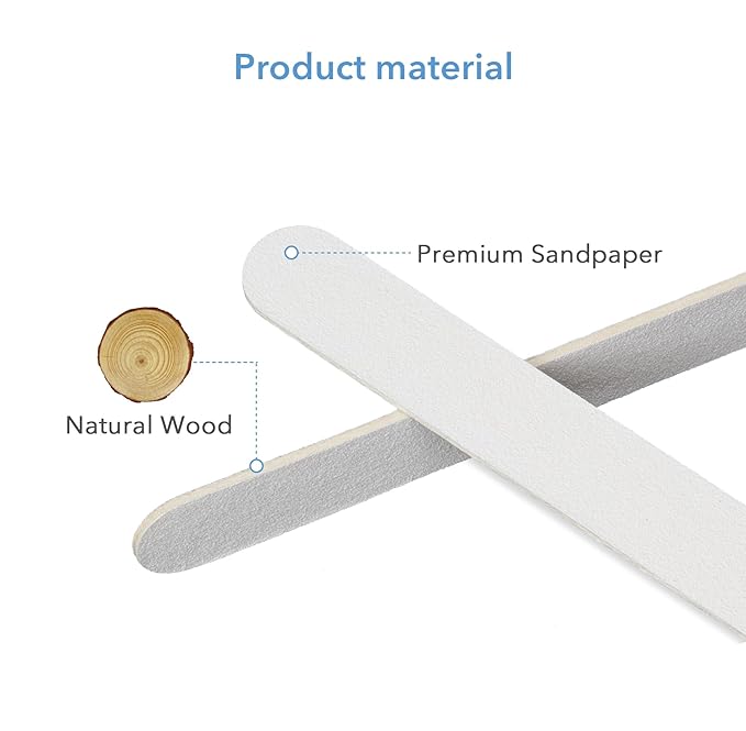 Nail Files, 50 PCS Fingernail Files 100/100 Grit White Double Sided Emery Boards for Natural Nails - Professional Nail File Bulk Washable Manicure Tool Travel Size