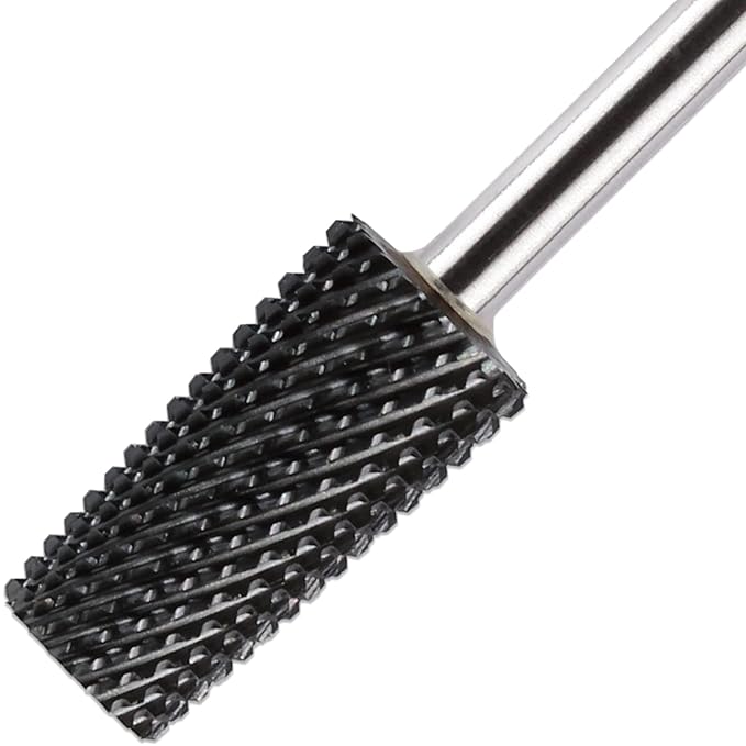 PANA Tapered Barrel Carbide 3/32" Shank Size - (Black, Medium Grit) - Fast remove Acrylic or Hard Gel Nail Drill Bit for Manicure Pedicure Salon Professional or Beginner