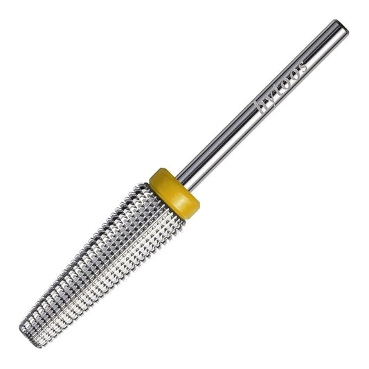 Long 5 in 1 Nail Drill Bits, XF 20mm Carbide Tapered Nail Bit, Straight Cut Safety Drill Bits for Nails, 3/32 Two-way, Electric Manicure Drills Removal Base Coat
