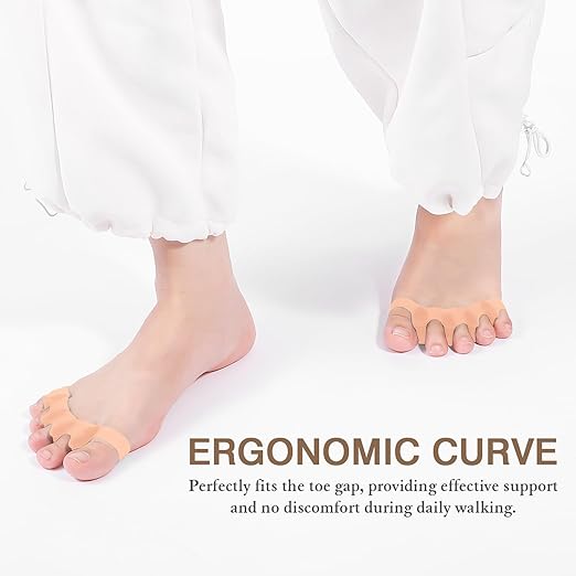 2PCS Toe Spacers for Women and Men, Toe Separators for Pedicure, Bunion Corrector, Hammer Toe Straightener, Plantar Fasciitis, Toe Spreaders for Foot Pain Relief and Foot Health.
