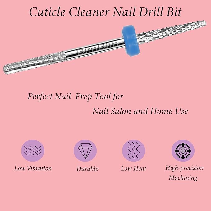 Nail Drill Bit Double Heads Cuticle Nail Drill Bit 3/32" Professional Tungsten Carbide Nail Bit,Safety for Nail Prepare,Dead Skin Cleaner,Manicure Pedicure Nail Supplies Home Salon,Medium