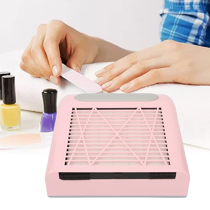 Nail Dust Collector with Reusable Filters, Professional 80W Strong Suction Power Nail Extractor Vacuum, Low Noise Acrylic Nail Dust Cleaner for Home Salon Use, Christmas Gift