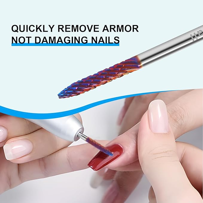3/32" Under Nail Cleaner Bit Medium Grit Carbide Cuticle Cleaner Bit for Electric Nail Drills – Professional Manicure Tool for Nail Salons and Home Use (M Grit. Purple)