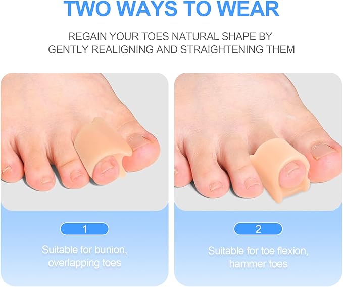 Hammer Toe Corrector, 6 Pack Toe Spacers, Toe Straighteners for Curled Toes, Bunion Corrector for Preventing Rubbing & Relieve Pressure (Medium)
