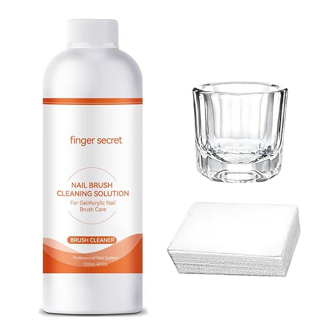 Nail Brush Cleaner - Professional Nail Art Brush Cleaning Solution. Clean Your Nail Brushes Easily. For Gel and Acrylic Nail Brushes.Ideal for Nail Salon At Home. 120ml-4FLOz.