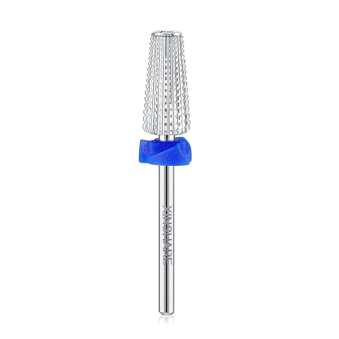 5 in 1 Nail Drill Bits Carbide Multi-function Cuticle Nail Bit 3/32", 2 Way Rotate Efile Bits, Fast Remove Acrylic Hard Nail Gel for Both Left and Right Handed, Manicure Pedicure, Medium (M)
