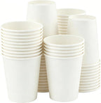 8 oz 50 Pack Disposable Paper Cups, Heavy Duty Thickened Coffee Cups, Leakproof by COOLCAP