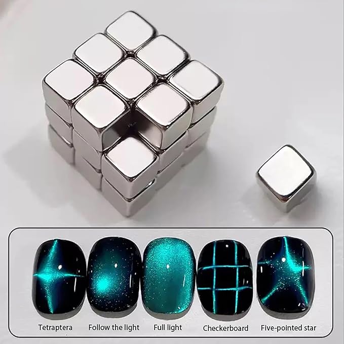 2Pcs/Set Cat Eye Nail Magnet Tool Square Magnet Stick Multi-Function Cat Eye Gel Nail Polish Magnetic Wand Cat Eye Nail Magnetic Magnet for Nails Salon Accessories