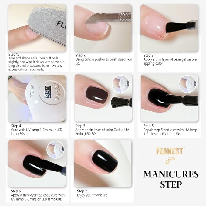 FZANEST White Gel Nail Polish, 15ml Self-leveling Gel Polish Soak Off UV LED Nail Art Starter Manicure Salon DIY at Home, 0.51 OZ