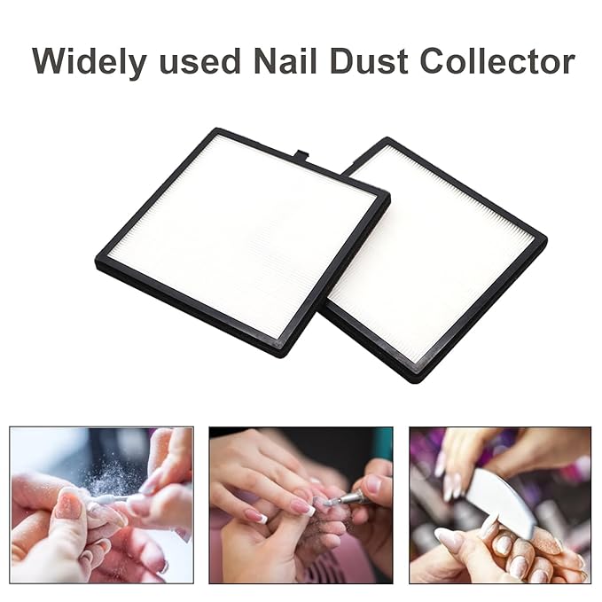 Professional Electric Nail Dust Collector Machine - Strong Suction Dust Vacuum Cleaner with Reusable Filters - Nail Salon Dust Extractor for Manicure Salon - Pink