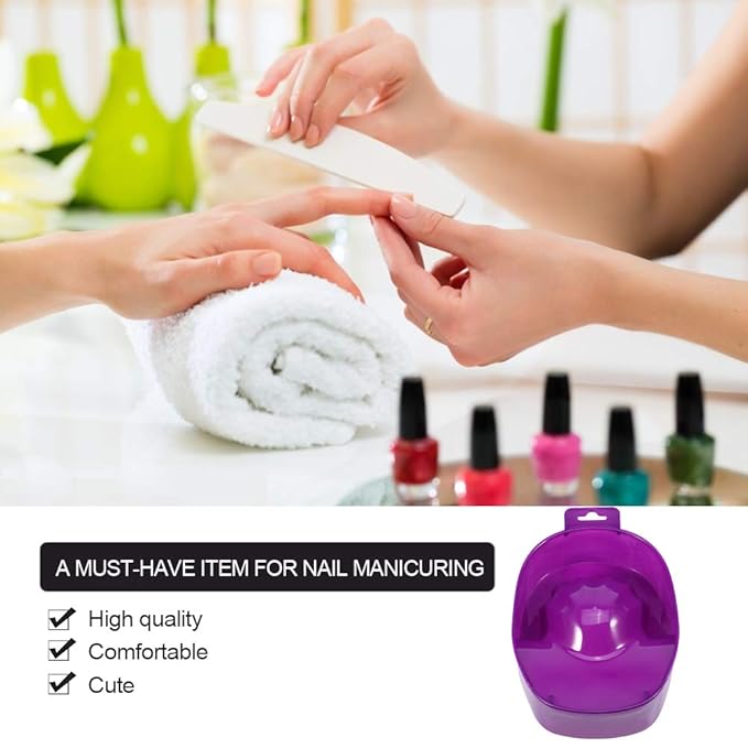 Nail Art Tips Hand Wash Soak Bowl, Tray Polish Treatment Remover Manicure Spa Tool for Nail Manicure DIY ()