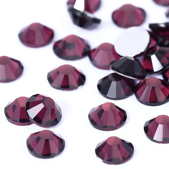 SS12 Non Hotfix Flatback Glass Nail Gems Crystals for Crafts, Makeup Bags, Shoes & DIY Decoration (1440pcs, Amethyst)