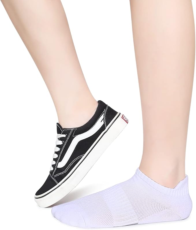 Henwarry Women's 10 Pairs Athletic Running Low Cut Socks Thin Cotton Soft Ankle Tab Socks