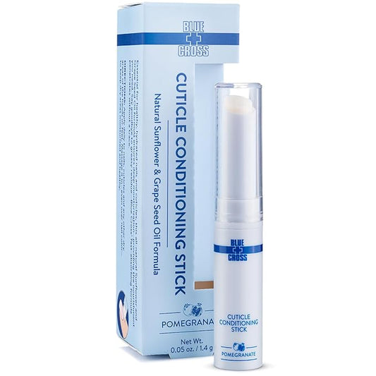 Blue Cross Cuticle Balm Conditioning Stick, Scented Cuticle Softener Oil Balm with Nourishing Sunflower & Grape Seed Oil, Professional Nail Care Supports Dry + Damaged Cuticles, 0.05oz, Pomegranate
