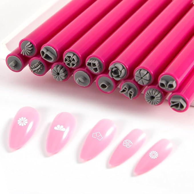WOKOTO 15pcs Flower Designs Nail Art Stamp Pen Set, Flower Butterfly Leaf Nail Stamper Tools For Women Various Pattern Nail Stamping Pens, Nail Design Stamp Ideal For Home DIY Stamper Nails Kit