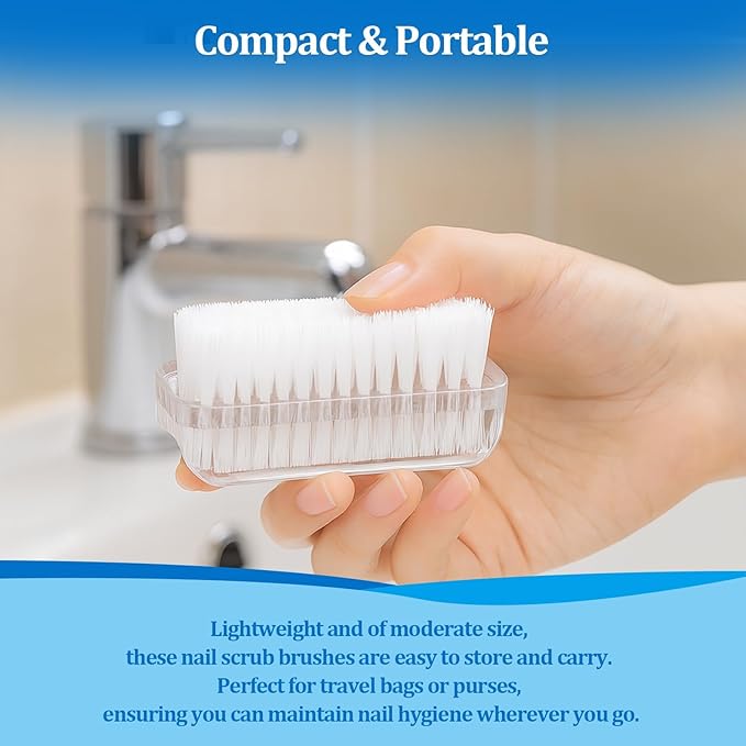 Nail Brushes for Cleaning Fingernails Nail Scrubber Brush Plastic Double-Sided Fingernail Cleaning Brush for Home, Office, Kitchen, Travel, and Gardening for Deep Cleaning （4 Pack）