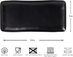 Melamine Rectangular Serving Platters and Trays set, 14” x 7” Matte Black Party - Image 5