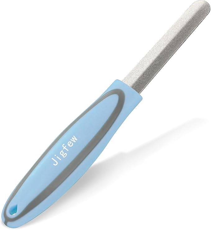 Metal Nail File,TPR Non-Slip Handle,Nail Files for Natural Nails Made of Stainless Steel, Diamond Finger Nail Filers for Women Sapphire Grit