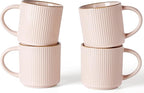 famiware Star Coffee Mug Set for 4, Handcrafted 12 oz Ceramic Stoneware Mugs by Famiware