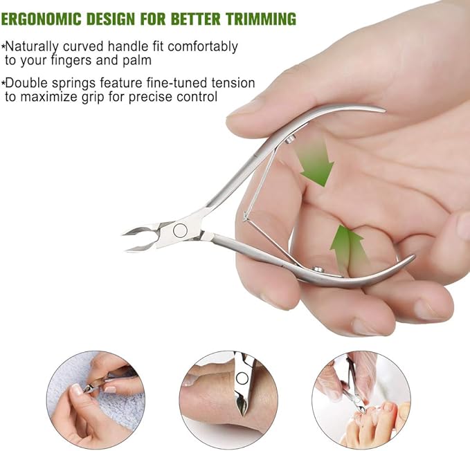 BEZOX Cuticle Clippers - Stainless Steel Professional Cuticle Cutter Hangnails Trimmers - Full Jaw Manicure Cuticle Nipper(6mm)
