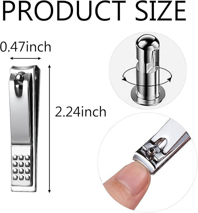 18 PCS Stainless Steel Nail Clipper Cutter Fingernails Toenail Clipper Cutter Set Black Sliver Rose Gold Men Women Travel Party Favor