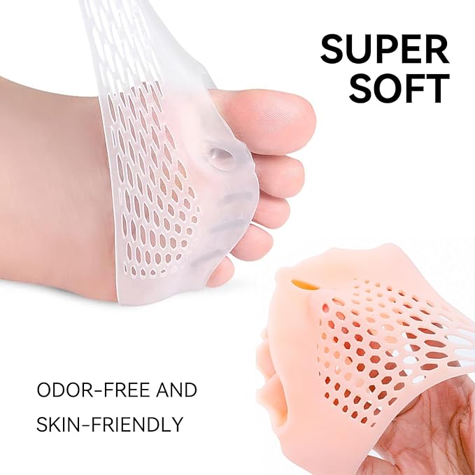 4 Pairs Silicone Toe Separators, 2026 New Bunion Corrector for Women, Ball of Foot Cushions, Toe Separators Breathable and Soft, Corrector, for Foot Alignment & Pain Relief, 4PCS*White