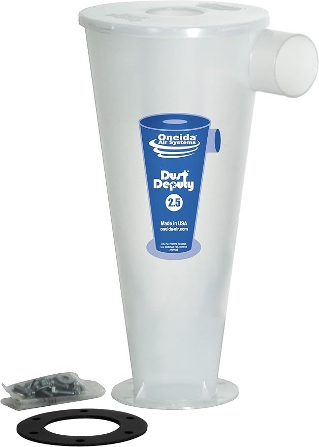 Oneida Air Systems Dust Deputy 2.5 DIY Cyclone Separator XL: Highest CFM Collector for Wet/Dry Shop Vacuums (DD 2.5 DIY)