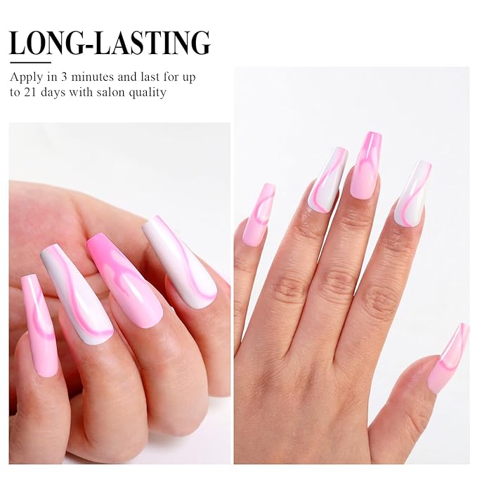 Imtiti Pink Gel Nail Polish, Baby Pink Gel Polish High Gloss Soak Off UV LED Spring Summer Art Manicure Salon DIY Design 10ML