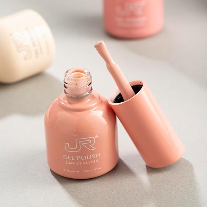 JR 6Pcs 15ml Gel Polish Set Colorful Nail Polish Kit Nude Brown Soak off UV Gel polish Nail Art Design for Women A Set