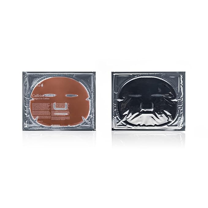 100% PURE Caffeine Face Mask (1 PC), Soothing Face Mask with Hyaluronic Acid, Hydrating Skin Care, Soothes Skin, Sustainably Made - Single Mask