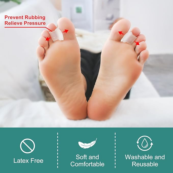 Niupiour Toe Separators for Women and Men - 14 Pack Gel Toe Spacers for Overlapping Toe, Silicone Hammer Toe Correctors for Big Toe, Hammer Toe Straighteners for Bunions, Cushion Toe Pain
