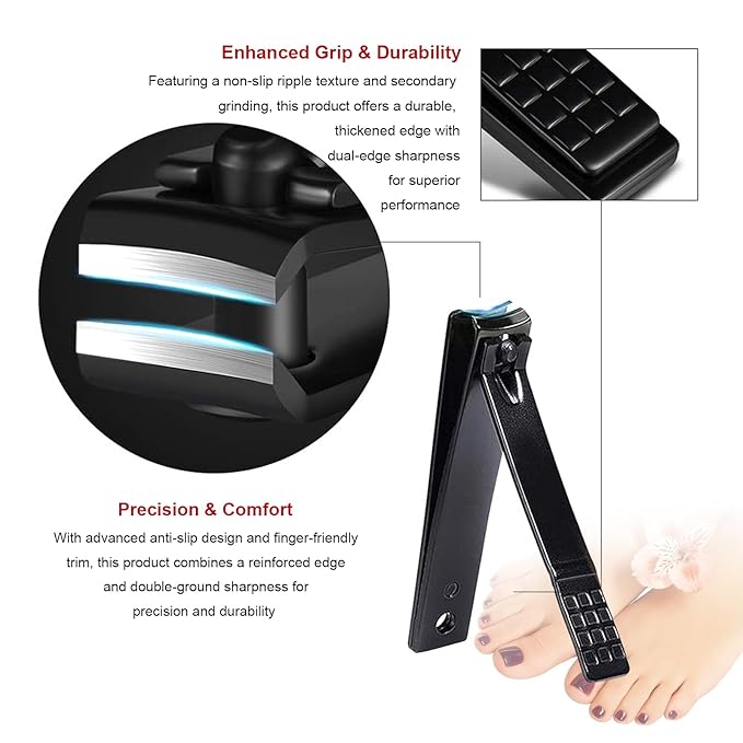 Professional 15-in-1 Stainless Steel Manicure & Pedicure Set - Luxury Grooming Kit for Men & Women with Leather Case, Travel Essentials for Nail & Foot Care(Black)
