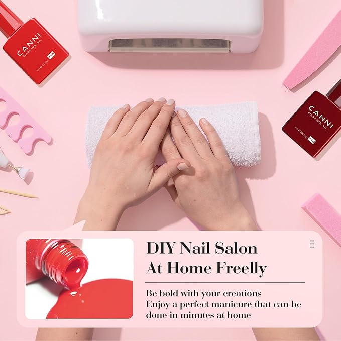 CANNI 6Pcs 9ml Hema-Free Red Gel Nail Polish Set- Dark Red Burgundy Glitter Gel Polish Kit DIY at Home Salon Christmas New Year's Gifts for Girls