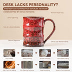 22oz Red Kiln-Change Ceramic Coffee Mug - Image 4