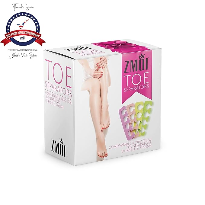 Toe Separators Set - 24 Pieces Premium Pedicure Tool Kit Super Soft & Durable Two Tone ZMOI