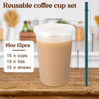 Lounsweer 15 Pcs Clear Reusable Cups - Image 3