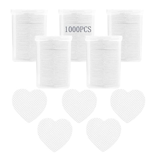 1000 PCS Lint Free Nail Wipes,Nail Polish Remover Wipes for Lash Extension Supplies,Lint-Free Lash Glue Wipes Pads Eyelash Extension Nails Wipes for Nail Polish Remover,Lash Glue Cleaning Pads, White