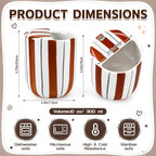 1 Pcs Ceramic Mug with Sip Hole 10 oz Novelty Brown Black Striped Coffee Mug - Image 2
