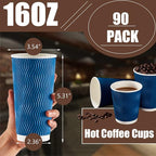 Lamosi 3 Pack 16oz Ripple Insulated Disposable Cups - Image 2