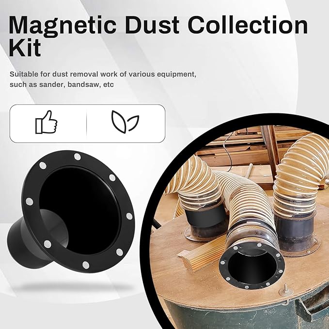 4" to 2.5" Magnetic Dust Collection Quick Connect Kit with Quick Connect Magnetic Fittings for Dust Collectors, Efficiently Transfer Hoses Between Machines