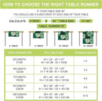 Deep Green Dahlia Flower Summer Table Runner Green Gray Burlap Table Runners - Image 3