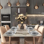 32Pcs Grey Wheat Straw Dinnerware Sets, Unbreakable Dish Set - Image 8