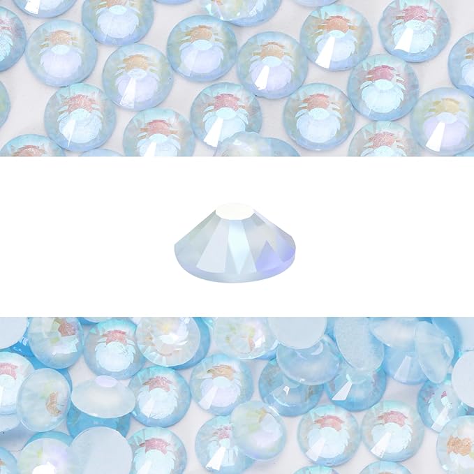 Novani 576 Pieces Flatback Rhinestones Glass Round Gems F-Lt.Blue Crystals for Nail Art DIY Crafts Clothes Shoes,SS30,6.4-6.6mm